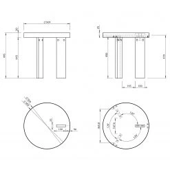 Temahome Beistelltisch Bruno - Echtholzfurnier / Metall - Eiche / Schwarz -Wohnzimmermöbel boutique en ligne 1000255961 210331 14443800011 SKETCH DETAILS P000000001000255961 sketch