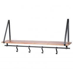 Red Living Wandregal Beuvillers - Mango massiv / Metall - Mango / Schwarz