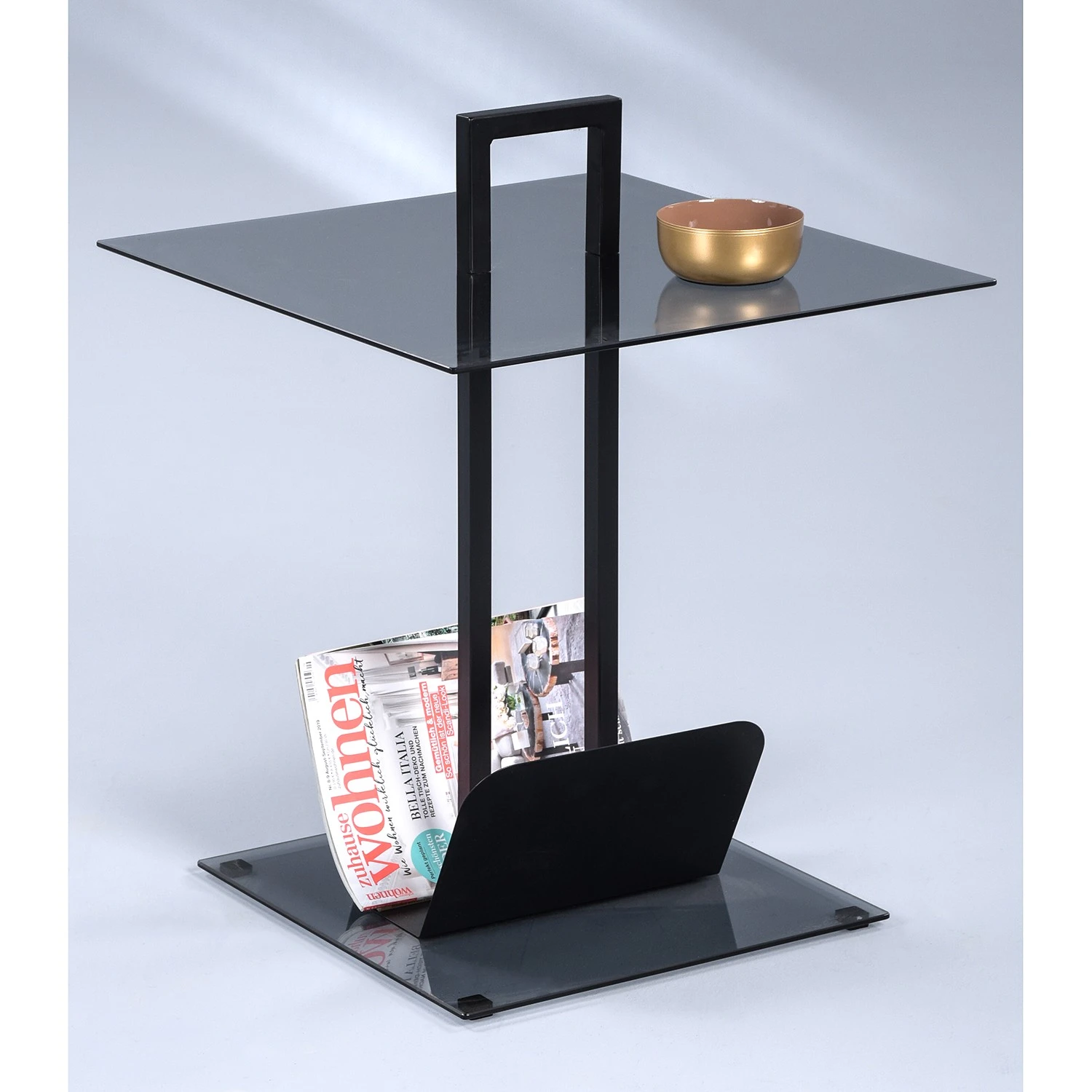 Loftscape Beistelltisch Mansonville II - Glas / Metall - Grau / Schwarz 2 Loftscape Beistelltisch Mansonville II - Glas / Metall - Grau / Schwarz – Bild 2