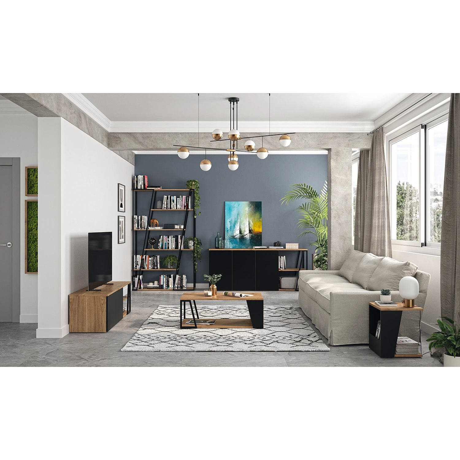 Temahome Beistelltisch Albi - Echtholzfurnier - Walnuss / Schwarz 3 Temahome Beistelltisch Albi - Echtholzfurnier - Walnuss / Schwarz – Bild 3