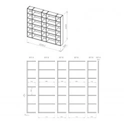 Temahome Regal Pombal III - Weiß -Wohnzimmermöbel boutique en ligne 1000255980 210331 14464500098 SKETCH DETAILS P000000001000255980 sketch