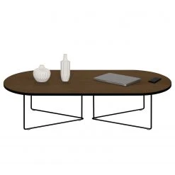 Temahome Couchtisch Oval - Echtholzfurnier / Metall - Walnuss -Wohnzimmermöbel boutique en ligne 1000256015 210331 14512500293 DETAILS P000000001000256015