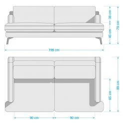 Studio Copenhagen Sofa Vieux Bourg (3-Sitzer) - Flachgewebe Nona: Grün -Wohnzimmermöbel boutique en ligne 1000256599 210809 09092300104 SKETCH DETAILS P000000001000256599 sketch