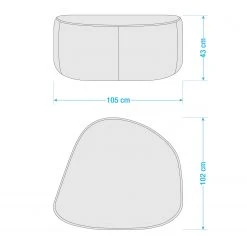 Studio Copenhagen Polsterhocker Vieux Colpo - Microfaser Alana: Dunkelblau -Wohnzimmermöbel boutique en ligne 1000256625 210809 09092200009 SKETCH DETAILS P000000001000256625 sketch