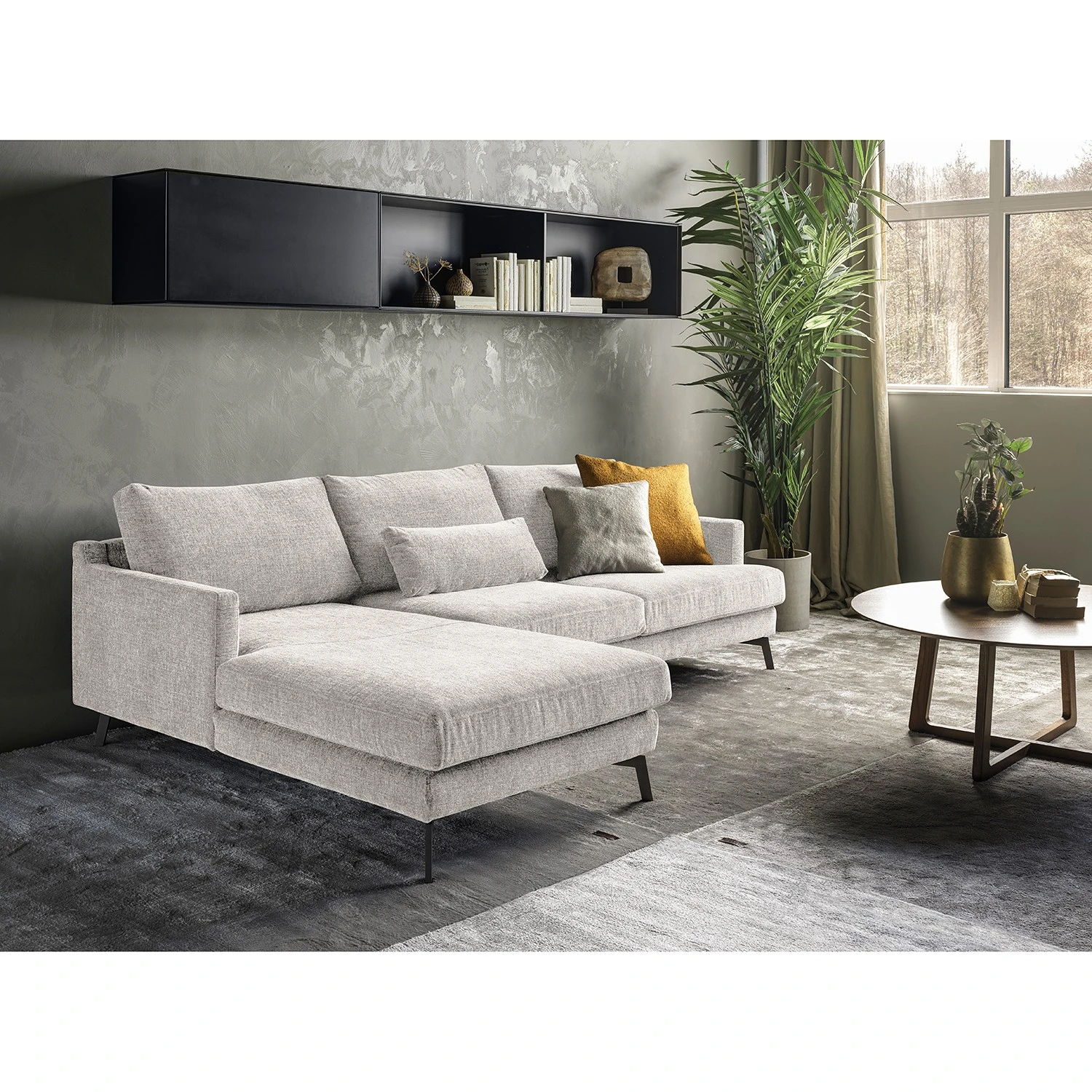 Studio Copenhagen Ecksofa Vieux Bourg - Flachgewebe Nona: Hellgrau - Longchair davorstehend links 2 Studio Copenhagen Ecksofa Vieux Bourg - Flachgewebe Nona: Hellgrau - Longchair davorstehend links – Bild 2