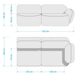 Studio Copenhagen Sofa Vieux Colpo (2-Sitzer) - Microfaser Alana: Creme - Armlehne davorstehend rechts -Wohnzimmermöbel boutique en ligne 1000256705 210809 09092300075 SKETCH DETAILS P000000001000256705 sketch