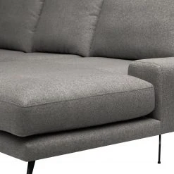 Bizzarto Wohnlandschaft Penda - Webstoff Sogol: Dunkelgrau - Longchair davorstehend rechts -Wohnzimmermöbel boutique en ligne 1000256759 210427 09293600273 DETAILS P000000001000256759