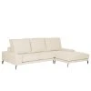 Bizzarto Ecksofa Penda II - Webstoff Sogol: Creme - Longchair davorstehend rechts