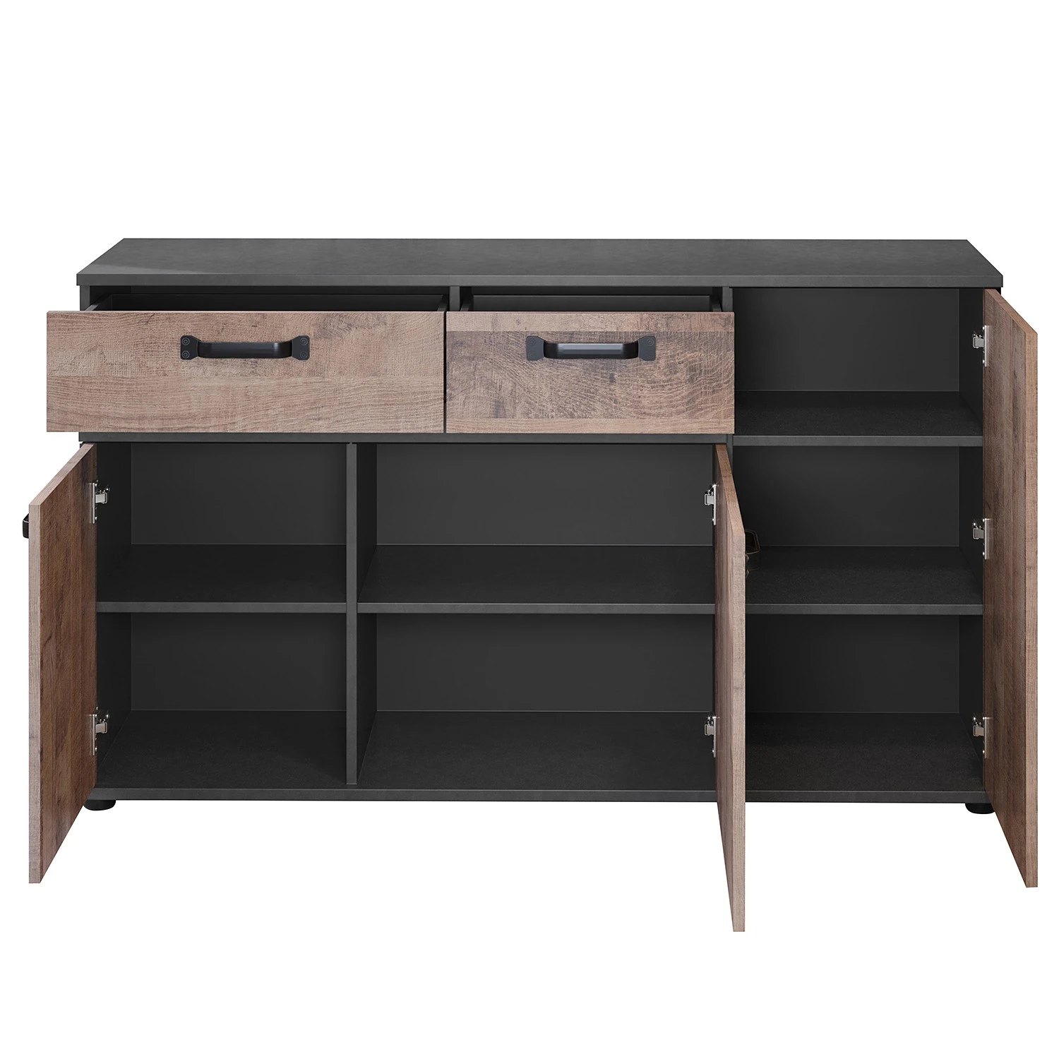 Trendteam Sideboard Stripe - Altholz Dekor / Grau 4 Trendteam Sideboard Stripe - Altholz Dekor / Grau – Bild 4