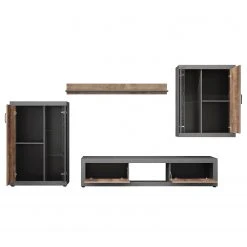 Trendteam Wohnwand Jazz (4-teilig) - Eiche Dunkel Dekor / Dunkelgrau -Wohnzimmermöbel boutique en ligne 1000256959 210409 12314300029 DETAILS P000000001000256959