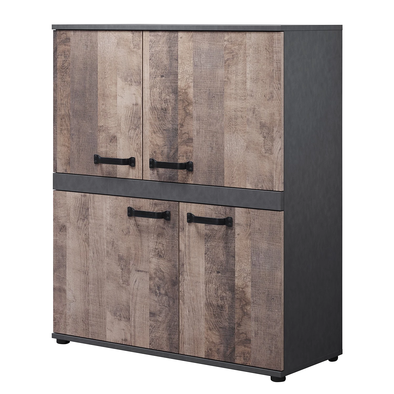 Trendteam Kommode Stripe II - Altholz Dekor / Grau 1 Trendteam Kommode Stripe II - Altholz Dekor / Grau