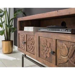 Wolf-Möbel TV-Lowboard Carving - Akazie massiv -Wohnzimmermöbel boutique en ligne 1000256998 220615 022 MOOD DETAILS P000000001000256998 mood