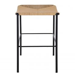 Ars Natura Hocker Bonao - Loom / Eisen - Natur / Schwarz -Wohnzimmermöbel boutique en ligne 1000257234 220330 031 DETAILS P000000001000257234