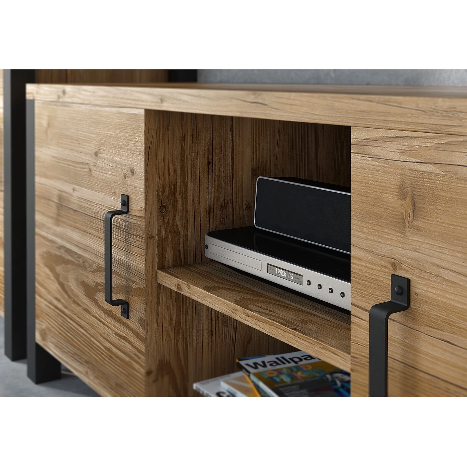 Red Living Wohnwand Velleron I (4-teilig) - Fichte Dekor / Matt Schwarz 18 Red Living Wohnwand Velleron I (4-teilig) - Fichte Dekor / Matt Schwarz – Bild 18