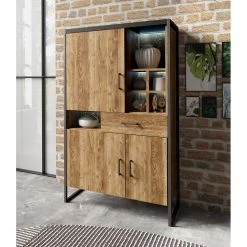 Red Living Wohnwand Turriers (3-teilig) - Fichte Dekor / Matt Schwarz -Wohnzimmermöbel boutique en ligne 1000259843 210413 14132000038 MOOD DETAILS P000000001000259843 mood