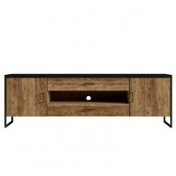 Red Living Wohnwand Turriers (3-teilig) - Fichte Dekor / Matt Schwarz -Wohnzimmermöbel boutique en ligne 1000259843 210413 14132300041 DETAILS P000000001000259843