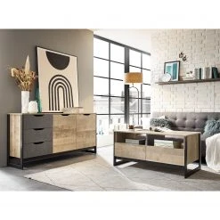 Red Living Sideboard Cocody II - Eiche Montana Dekor / Grau -Wohnzimmermöbel boutique en ligne 1000261326 210426 09140000052 MOOD DETAILS P000000001000261326 mood