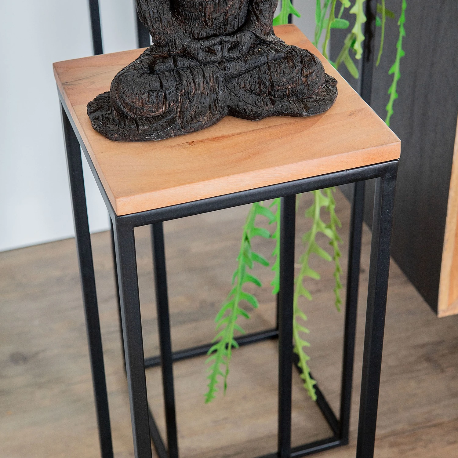 Red Living Beistelltisch Uulu II (2er-Set) - Akazie massiv / Metall - Akazie / Schwarz 3 Red Living Beistelltisch Uulu II (2er-Set) - Akazie massiv / Metall - Akazie / Schwarz – Bild 3