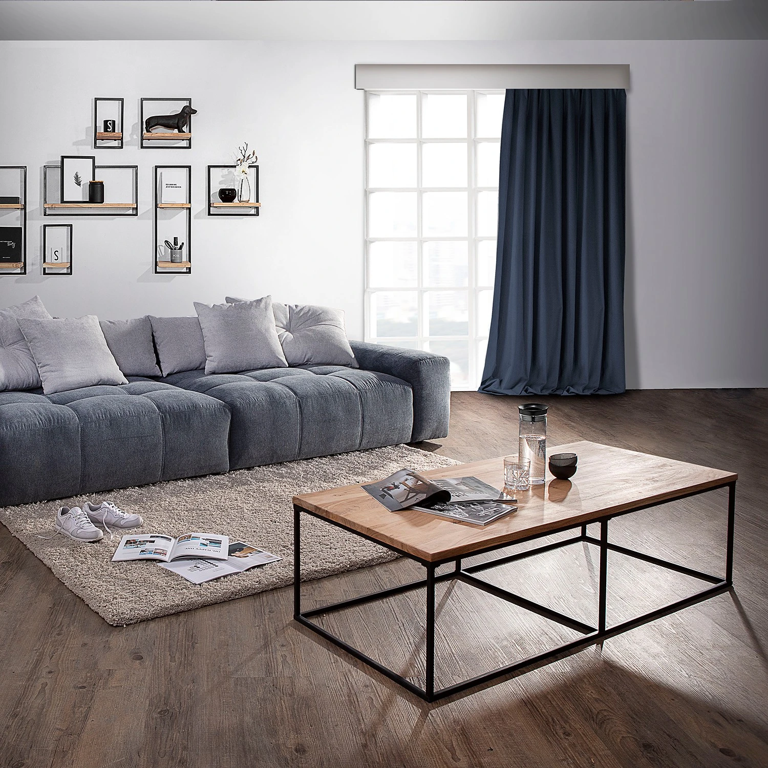 Red Living Couchtisch Fenay - Akazie massiv / Metall - Akazie / Schwarz 2 Red Living Couchtisch Fenay - Akazie massiv / Metall - Akazie / Schwarz – Bild 2