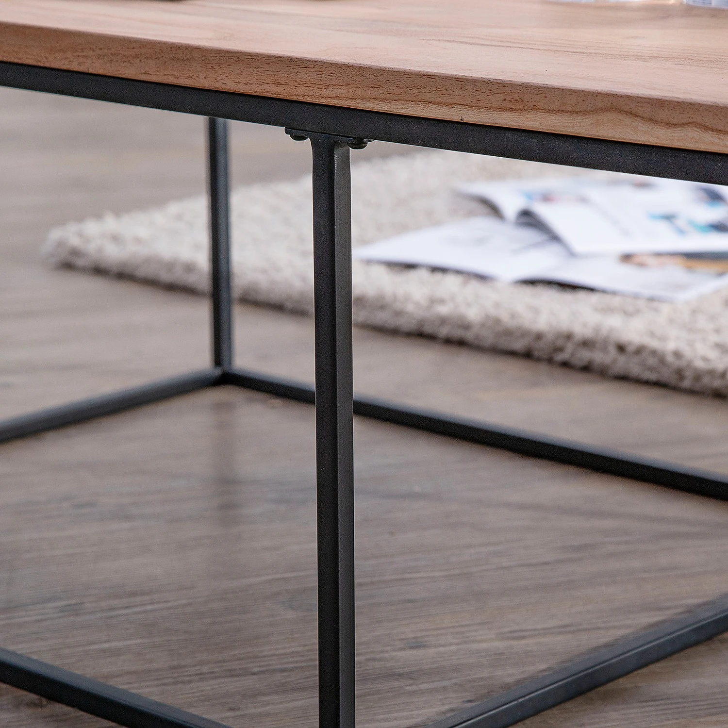 Red Living Couchtisch Fenay - Akazie massiv / Metall - Akazie / Schwarz 4 Red Living Couchtisch Fenay - Akazie massiv / Metall - Akazie / Schwarz – Bild 4