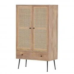 Naturoo Highboard Maardu - Rattan / Mango massiv - Beige / Mango