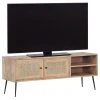 Naturoo TV-Lowboard Maardu - Rattan / Mango massiv - Beige / Mango