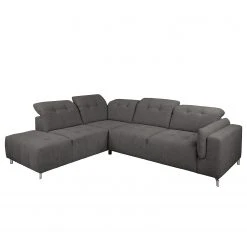 Loftscape Ecksofa Miches - Webstoff - Grau - Ottomane davorstehend links
