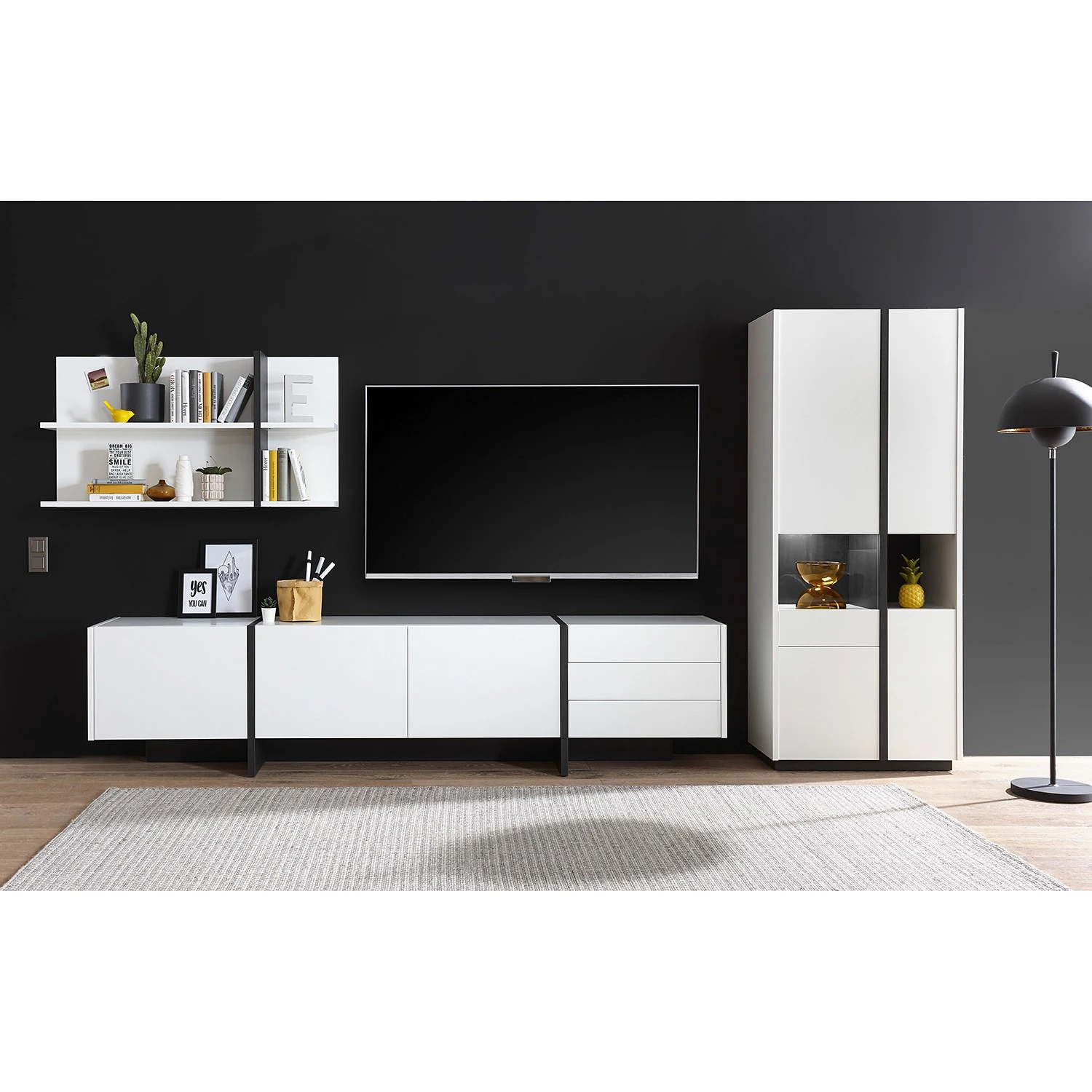 Loftscape Vitrinenschrank Muuga - Weiß / Grau 3 Loftscape Vitrinenschrank Muuga - Weiß / Grau – Bild 3