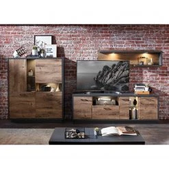 Red Living Wohnwand Batey I (3-teilig) - Haveleiche Dekor / Graphit