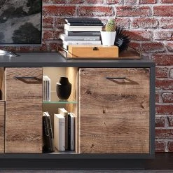 Red Living Wohnwand Batey I (3-teilig) - Haveleiche Dekor / Graphit -Wohnzimmermöbel boutique en ligne 1000261852 210430 14481500008 DETAILS P000000001000261852