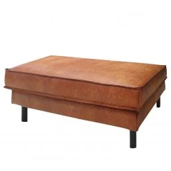 Ars manufacti Polsterhocker FORT DODGE - Antiklederlook - Microfaser Yaka: Cognac