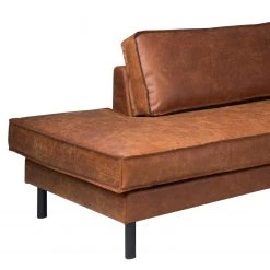 Wohnlandschaft FORT DODGE - Antiklederlook - Microfaser Yaka: Cognac - Longchair davorstehend rechts / Ottomane links - Mit Hocker -Wohnzimmermöbel boutique en ligne 1000262009 210428 13325900097 DETAILS P000000001000262009