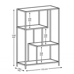 Red Living Regal Coogee I - Schwarz / Gold - Höhe: 114 cm -Wohnzimmermöbel boutique en ligne 1000263280 210430 14473000103 SKETCH DETAILS P000000001000263280 sketch