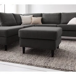 Studio Copenhagen Polsterhocker COSO Classic - Webstoff Milan: Anthrazit - Buche - Tiefe: 64 cm -Wohnzimmermöbel boutique en ligne 1000263999 211007 14071100056 MOOD DETAILS P000000001000263999 mood