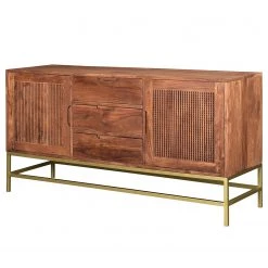 Jack & Alice Sideboard Puyo - Akazie massiv / Metall - Akazie / Gold