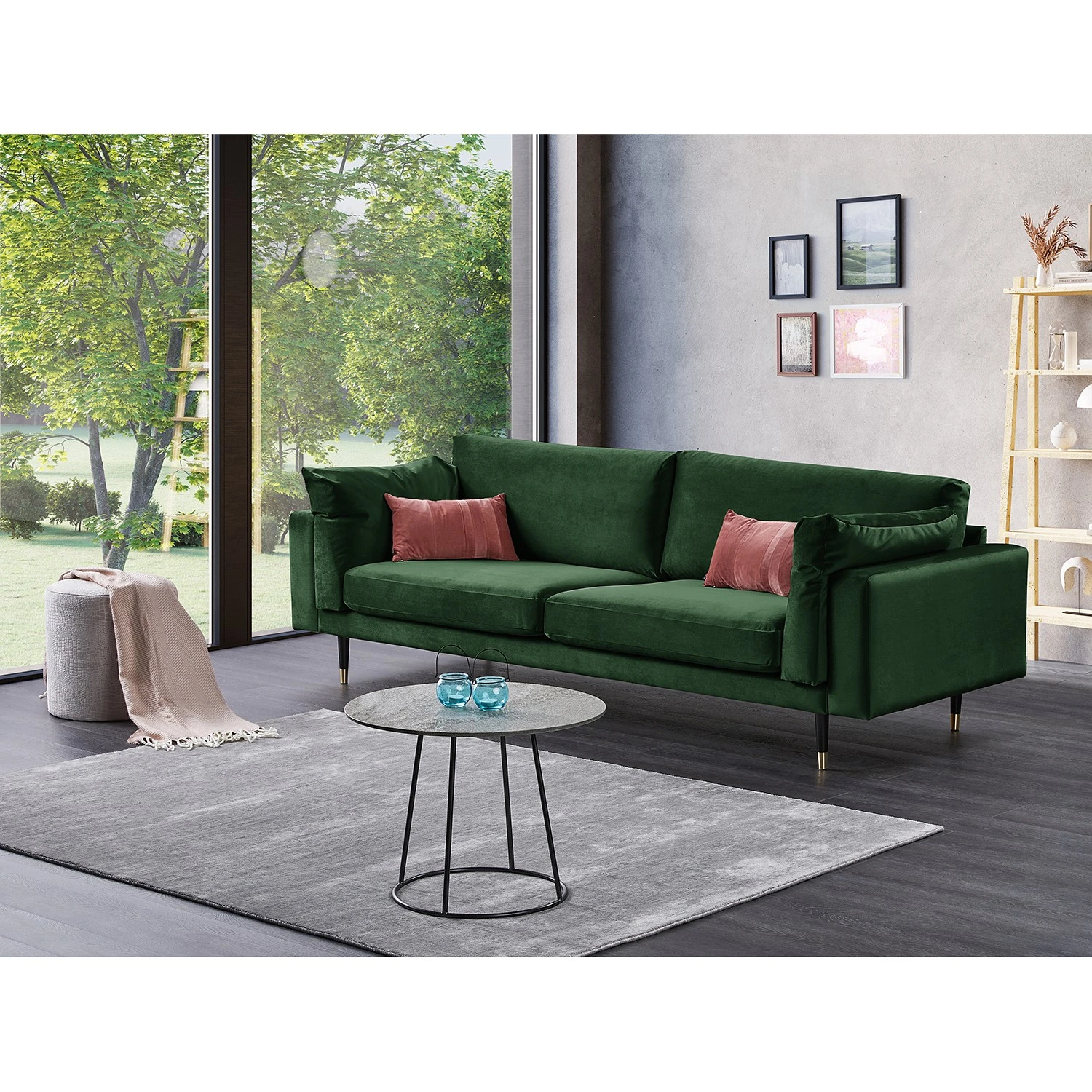 Maison Belfort Sofa Venette (3-Sitzer) - Microfaser - Microfaser Bruna: Dunkelgrün 2 Maison Belfort Sofa Venette (3-Sitzer) - Microfaser - Microfaser Bruna: Dunkelgrün – Bild 2