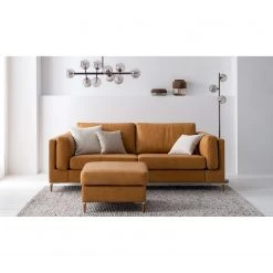 Studio Copenhagen 2,5-Sitzer Sofa COSO Classic+ - Echtleder Taru: Hellbraun - Eiche Dunkel -Wohnzimmermöbel boutique en ligne 1000265053 211007 14073600253 MOOD DETAILS P000000001000265053 mood