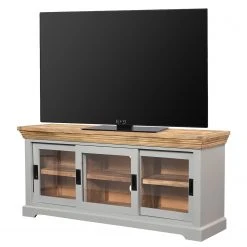 Maison Belfort TV-Lowboard Antton - Akazie / Mango massiv - Grau / Mango