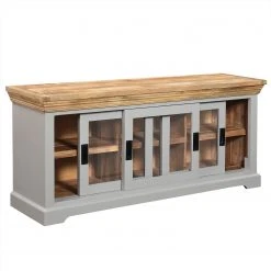 Maison Belfort TV-Lowboard Antton - Akazie / Mango massiv - Grau / Mango -Wohnzimmermöbel boutique en ligne 1000265466 220104 093805000048 DETAILS P000000001000265466