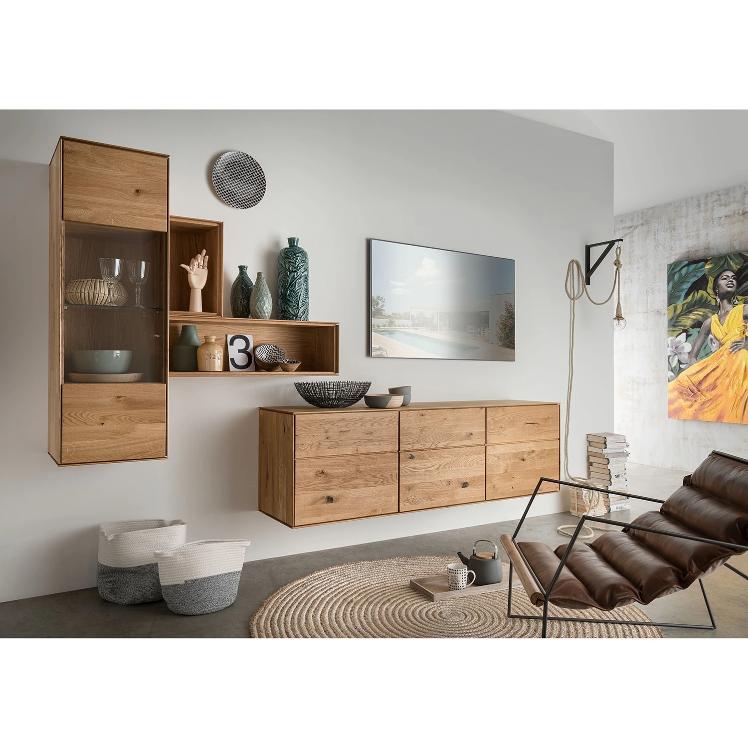 Naturoo Hängevitrine Kolanoor - Wildeiche massiv 2 Naturoo Hängevitrine Kolanoor - Wildeiche massiv – Bild 2