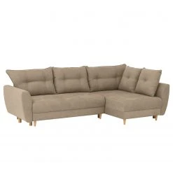 Norrwood Ecksofa Cab - Microfaser - Microfaser Enza: Hellbeige - Longchair davorstehend rechts