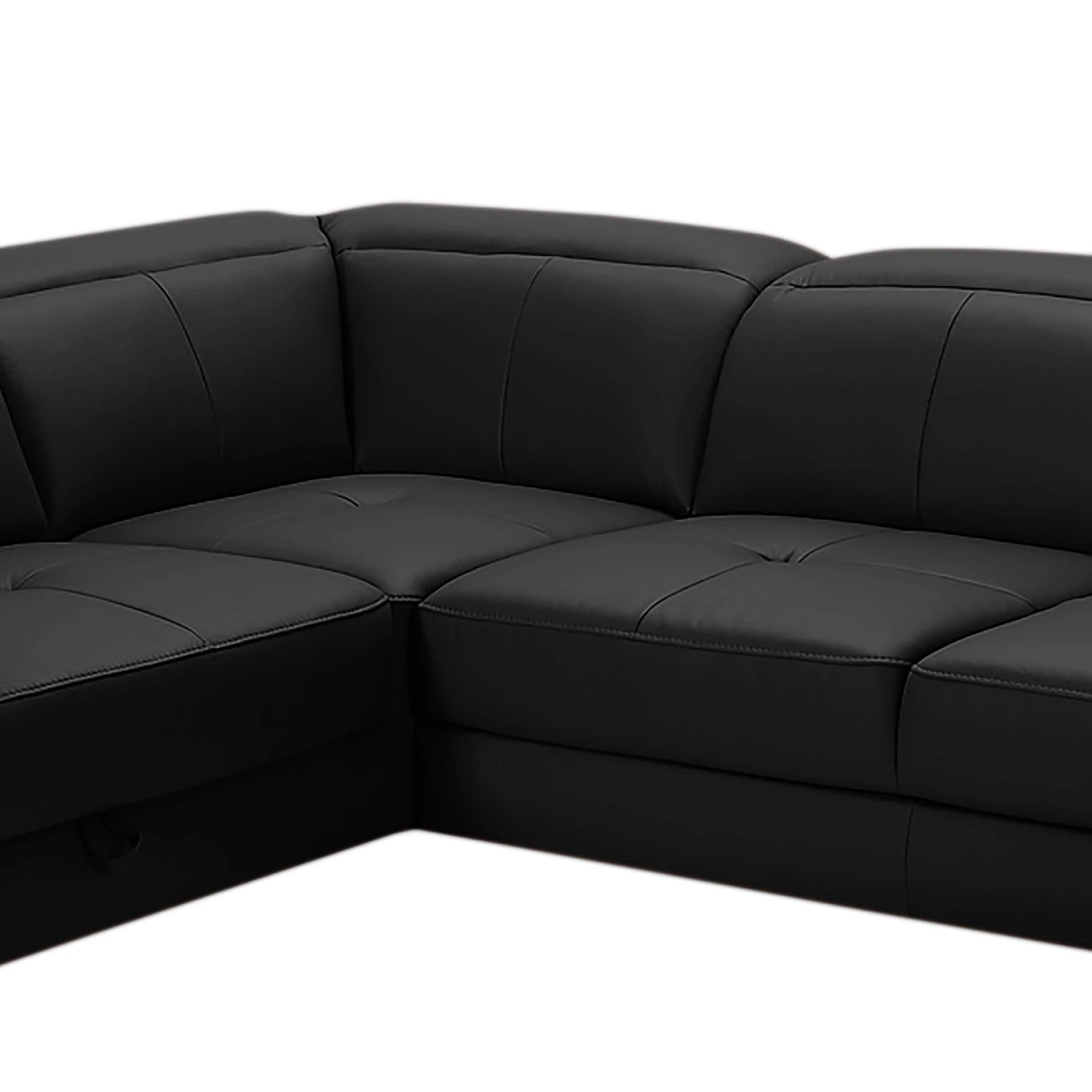 Loftscape Wohnlandschaft Bussy - Echtleder - Echtleder Moja: Schwarz - Longchair davorstehend rechts / Ottomane links - Mit Schlaffunktion 11 Loftscape Wohnlandschaft Bussy - Echtleder - Echtleder Moja: Schwarz - Longchair davorstehend rechts / Ottomane links - Mit Schlaffunktion – Bild 11