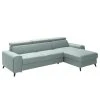 Loftscape Ecksofa Cadima II - Webstoff - Webstoff Cavo: Pastellblau - Longchair davorstehend rechts - Mit Schlaffunktion