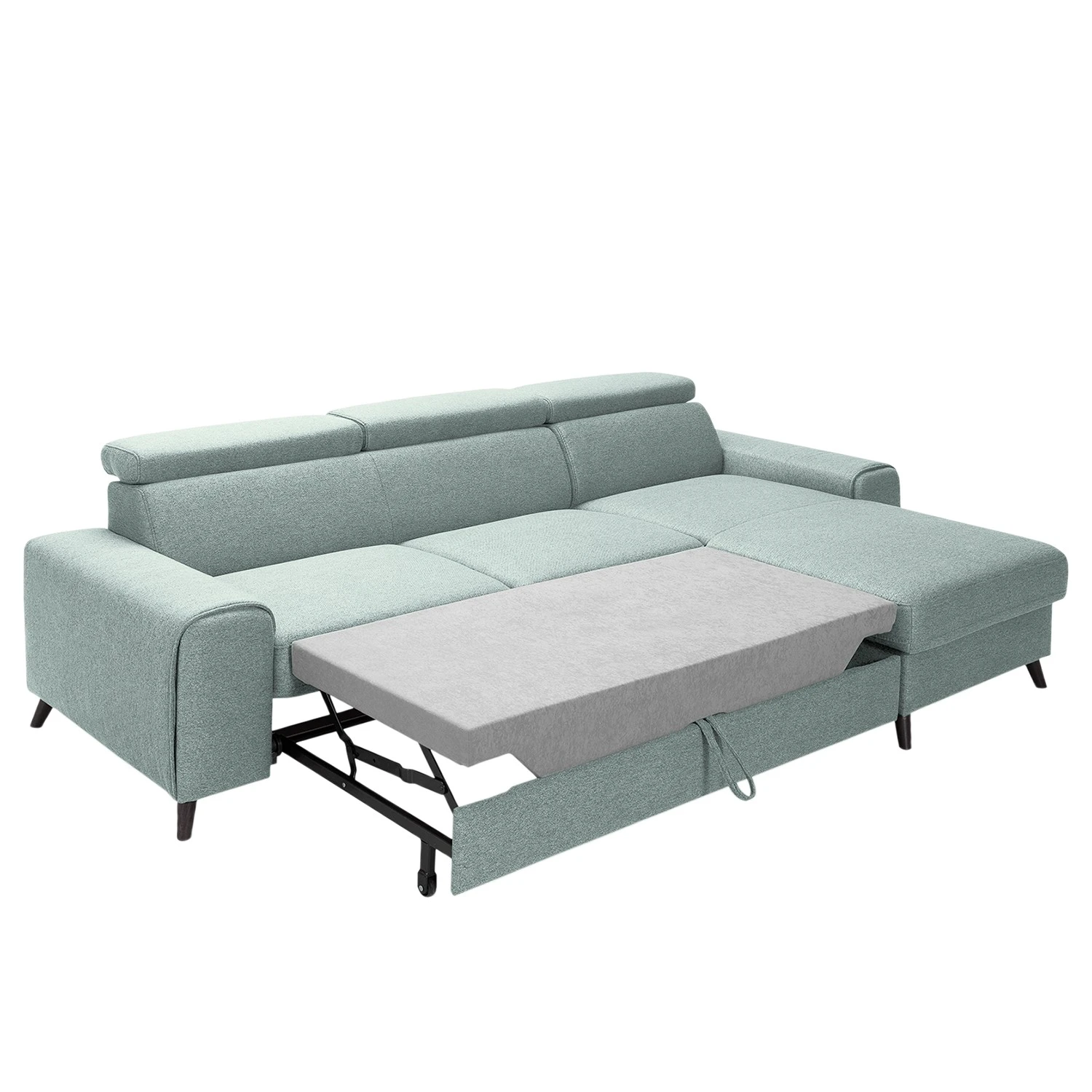 Loftscape Ecksofa Cadima II - Webstoff - Webstoff Cavo: Pastellblau - Longchair davorstehend rechts - Mit Schlaffunktion 2 Loftscape Ecksofa Cadima II - Webstoff - Webstoff Cavo: Pastellblau - Longchair davorstehend rechts - Mit Schlaffunktion – Bild 2