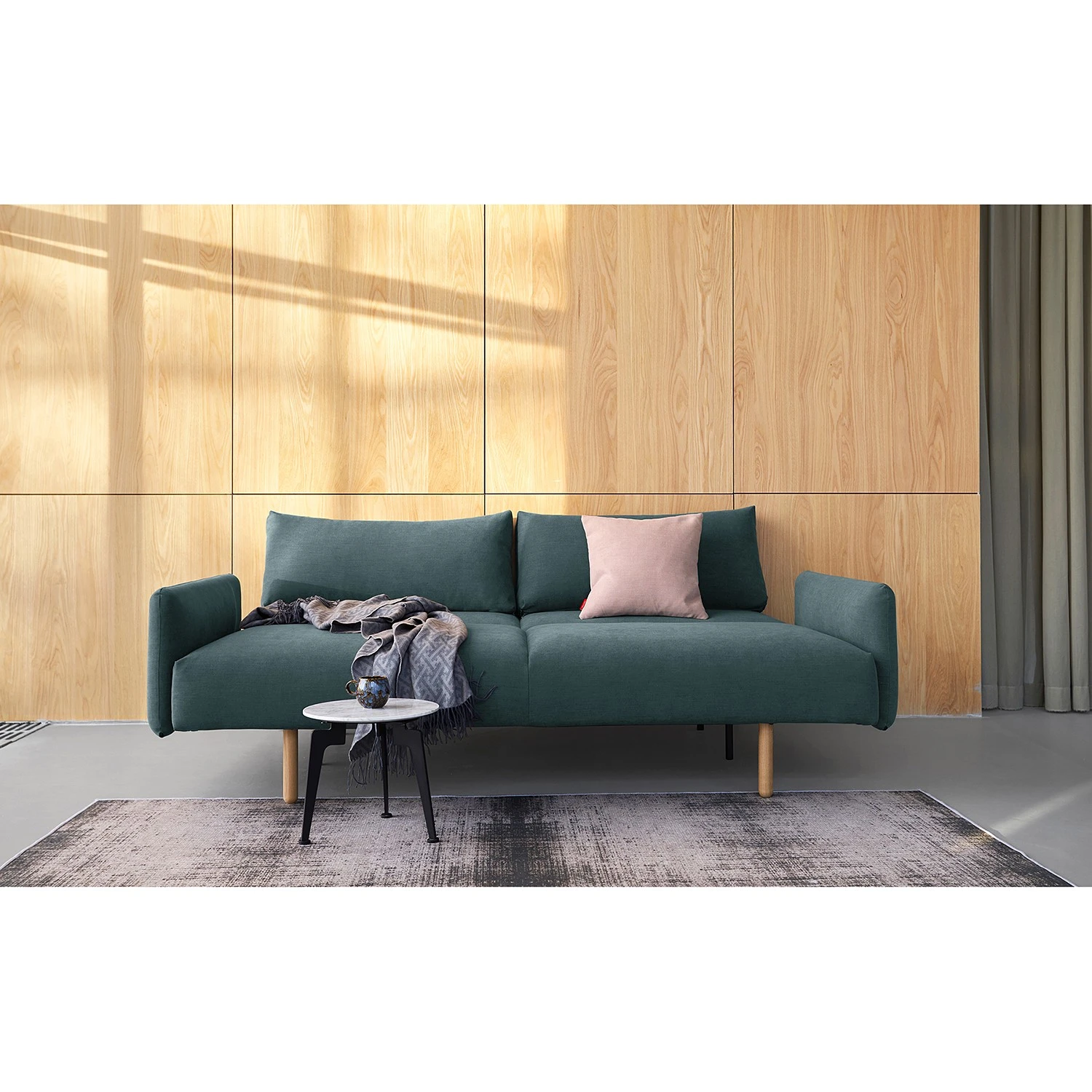 Innovation Möbel Schlafsofa Frode - Webstoff - Blaugrau - Mit Armlehnen 3 Innovation Möbel Schlafsofa Frode - Webstoff - Blaugrau - Mit Armlehnen – Bild 3