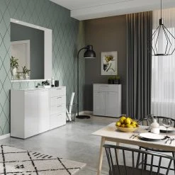 Germania Kommode Sunnyvale - Hochglanz Weiß / Matt Weiß -Wohnzimmermöbel boutique en ligne 1000270199 210526 06260800015 MOOD DETAILS P000000001000270199 mood