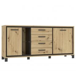 Red Living Sideboard Egan IV - Eiche Artisan Dekor / Eiche Schwarz Dekor