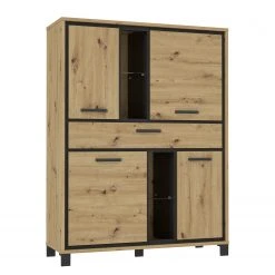 Red Living Schrank Egan - Eiche Artisan Dekor / Eiche Schwarz Dekor