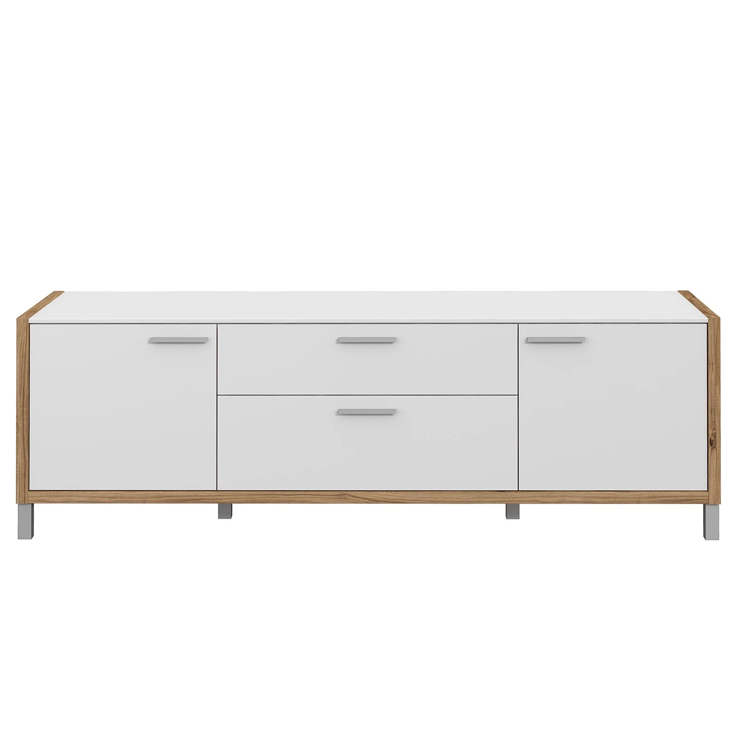 Norrwood TV-Lowboard Boyd I - Weiß / Eiche Dekor 5 Norrwood TV-Lowboard Boyd I - Weiß / Eiche Dekor – Bild 5