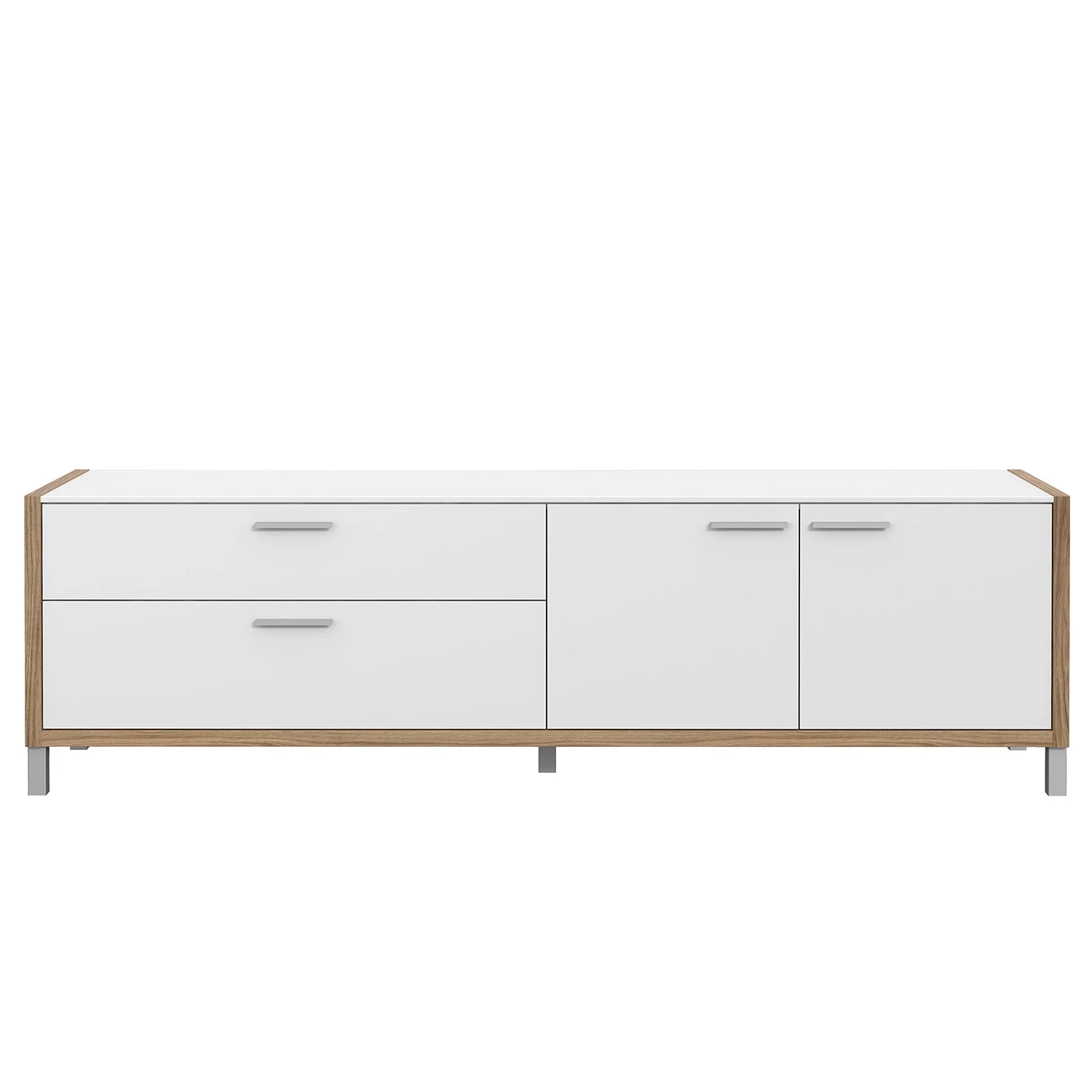 Norrwood TV-Lowboard Boyd II - Weiß / Eiche Dekor 5 Norrwood TV-Lowboard Boyd II - Weiß / Eiche Dekor – Bild 5
